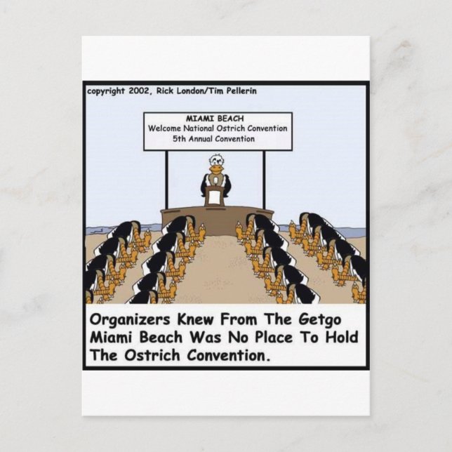 Miami Beach Straußenkongress Funny Gifts & T-Shirt Postkarte (Vorderseite)