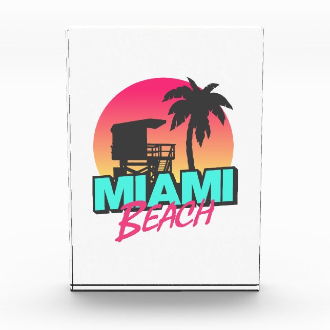 Miami Beach Travel Vintag Fotoblock (Vorderseite)