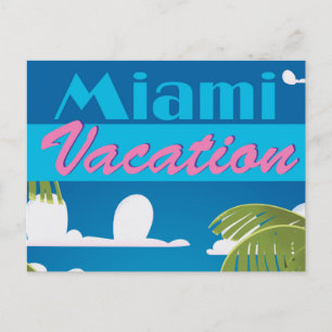 Miami Beach Urlaub USA Vintage Reiseplakat Postkarte