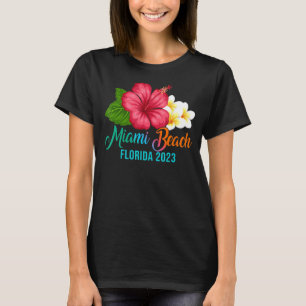 Miami Beach Vacation Florida Tropischer Hibiskus F T-Shirt