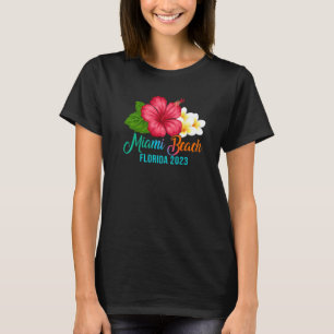 Miami Beach Vacation Florida Tropischer Hibiskus F T-Shirt