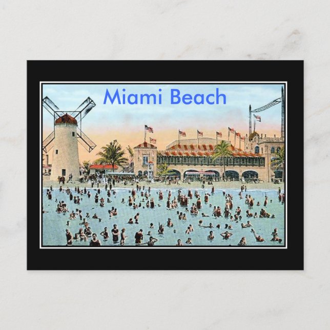 Miami Beach Vintag Postkarte (Vorderseite)