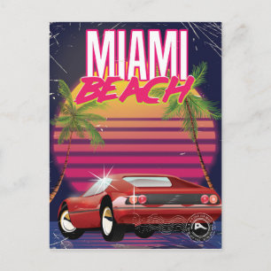 Miami Beach Vintage-Reiseposter Postkarte