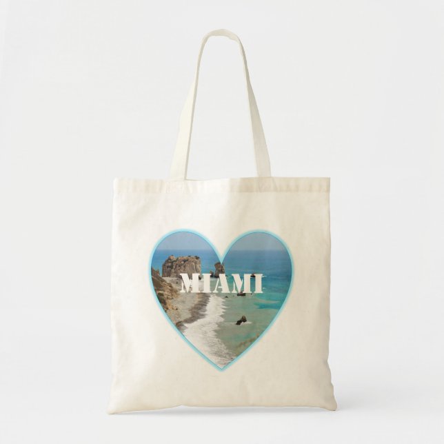 Miami- Beachherz-Budget-Tasche Tragetasche (Vorne)