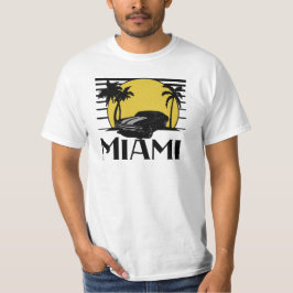 Miami- Beachsonnenuntergang-Brandungs-Auto-T - T-Shirt
