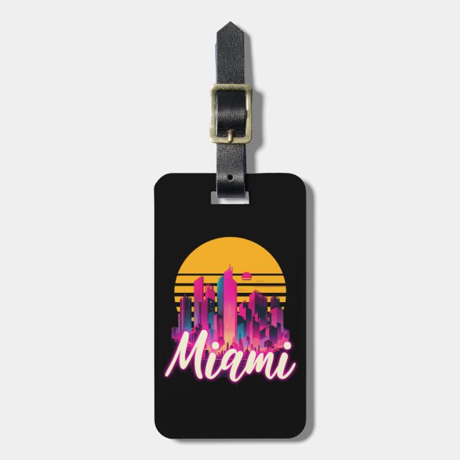 Miami bei Sonnenuntergang Gepäckanhänger (Vorderseite vertikal)