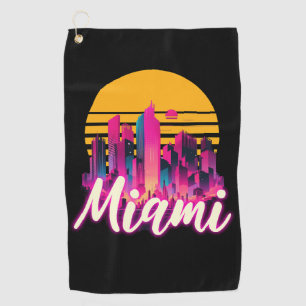 Miami bei Sonnenuntergang Golfhandtuch