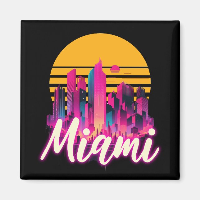 Miami bei Sonnenuntergang Magnet (Vorne)