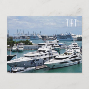 Miami Big Yachten Postcard Postkarte