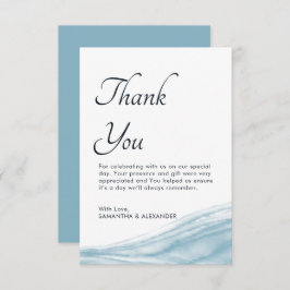 Miami Blue Ocean Watercolor Wedding Dankeschön Car Dankeskarte