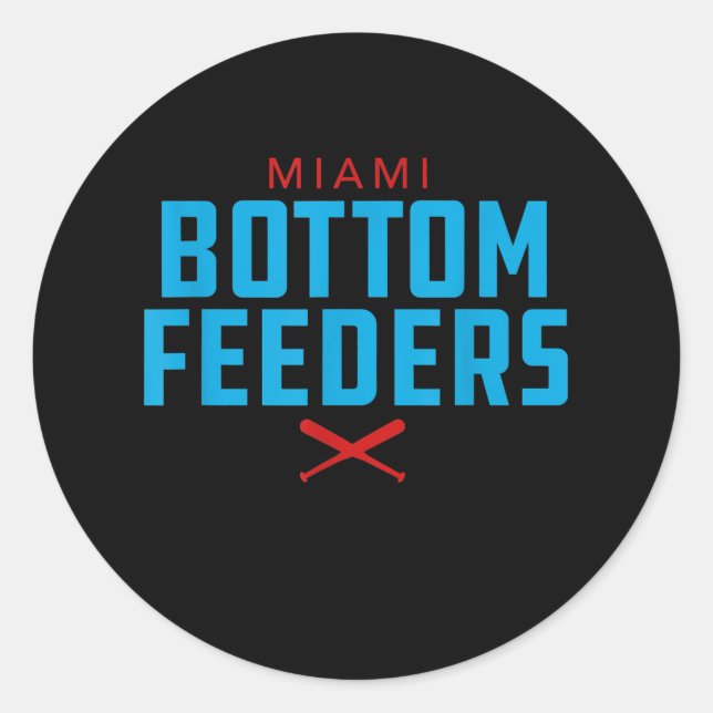 Miami Bottom Feders Baseball-Geschenk Runder Aufkleber (Vorderseite)