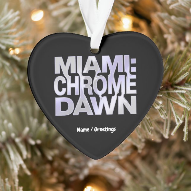 Miami Chrome Dawn Liquid Metal Y3K Aesthetic Art Ornament (Baum)
