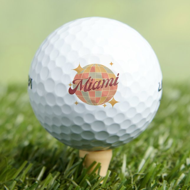 Miami City Florida Retro Golf Resort Golfball (Von Creator hochgeladen)