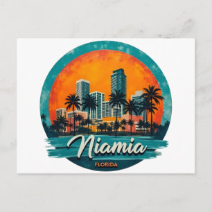 Miami City Florida Skyline Postkarte