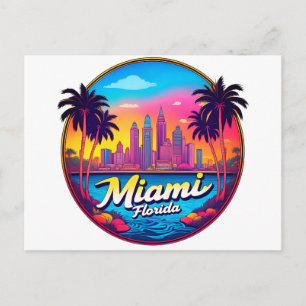 Miami City Florida Skyline Postkarte