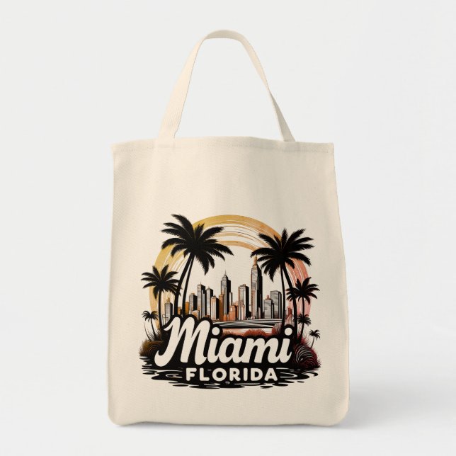 Miami City Florida Skyline Tragetasche (Vorne)
