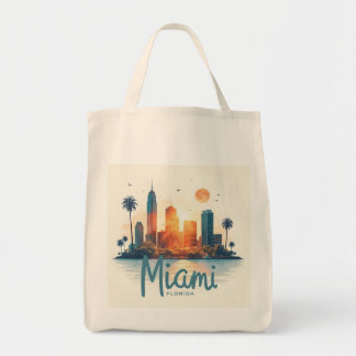 Miami City Florida Skyline Tragetasche