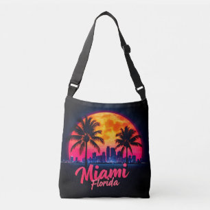 Miami City Florida Skyline Tragetaschen Mit Langen Trägern