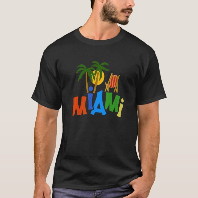 Miami City Florida Souvenir für Männer 7 T-Shirt (Vorderseite)
