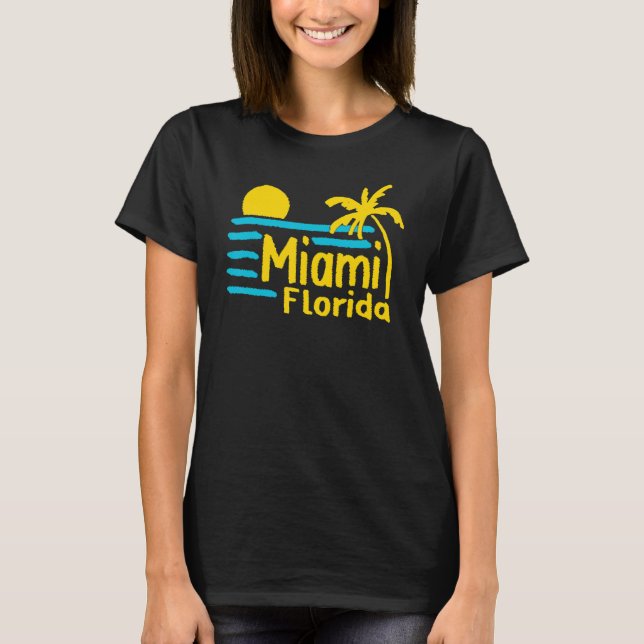 Miami City Florida Souvenir für Männer Frauen 1 T-Shirt (Vorderseite)