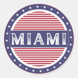 Miami City Pride Emblem – Amerikanische Identität Runder Aufkleber