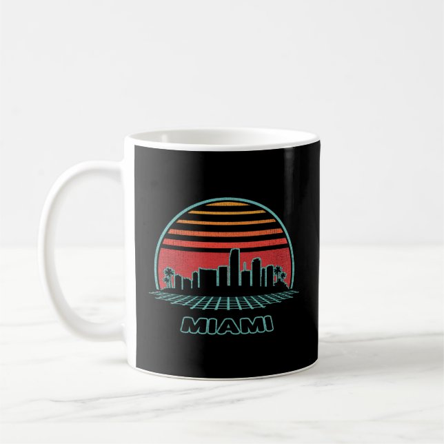 Miami City Skyline 80er Style Kaffeetasse (Links)