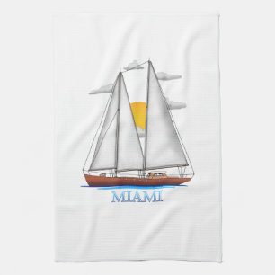Miami Coastal Nautical Sailing Sailor Geschirrtuch