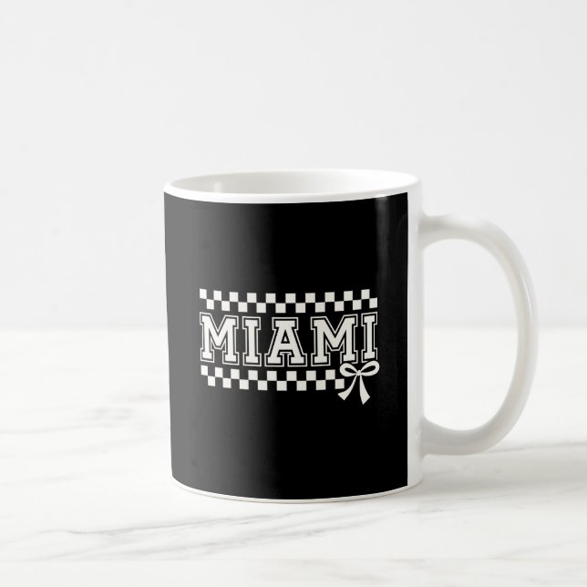 Miami Collegiate Checkerboard Coquette Bow Mug Kaffeetasse (Rechts)