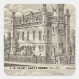 Miami County Gerichtsgebäude Quadratischer Aufkleber