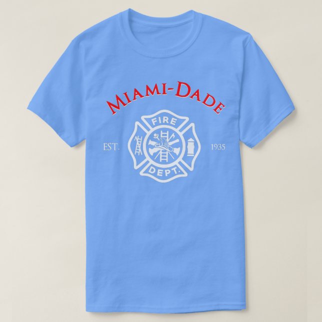 Miami Dade Florida Feuerwehrrettungsabteilung Feue T-Shirt (Design vorne)
