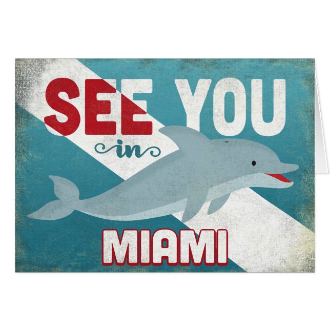 Miami Dolphin - Retro Vintage Travel (Vorderseite (Horizontal))