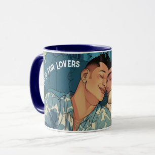 Miami Downtown Gay Men Cuddling Illustration Tasse