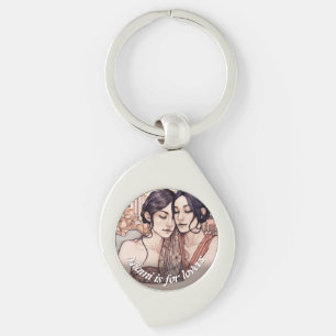 Miami Downtown Women Cuddling Lesbians Zeichnend Schlüsselanhänger