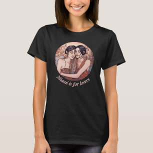 Miami Downtown Women Cuddling Lesbians Zeichnend T-Shirt