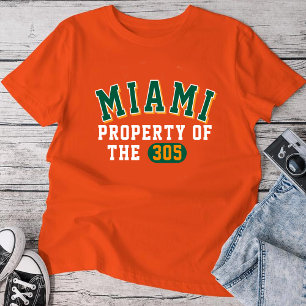 Miami-Eigentum des 305 Orange T-Shirts Herren