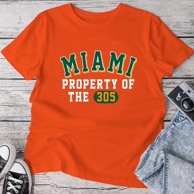 Miami-Eigentum des 305 Orange T-Shirts | Herren (Von Creator hochgeladen)