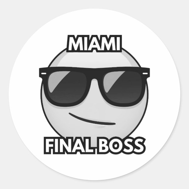 Miami Final Boss Cool Emoji Sticker (Vorderseite)