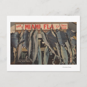 Miami, FL - Ansicht Pier 5 City Yacht Club w/ Postkarte