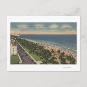 Miami, FL - Ocean Drive und Lummus Park Postkarte