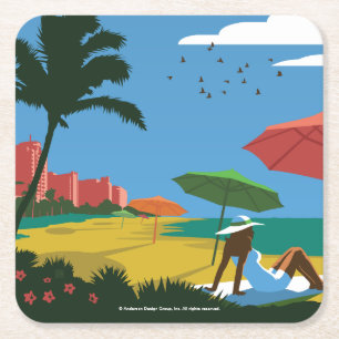 Miami, FL Rechteckiger Pappuntersetzer