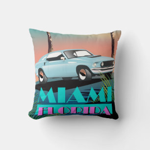 Miami Florida 1980er Reiseplakat Kissen