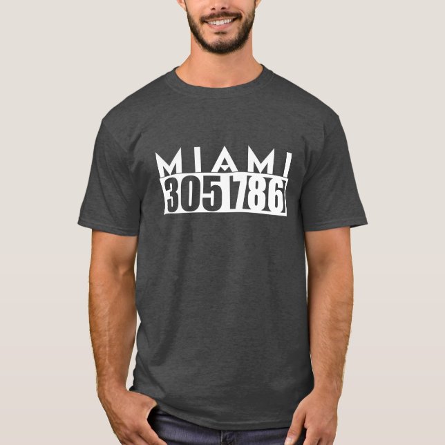 MIAMI Florida 305 u. 786 Postleitzahl STADT T-Shirt (Vorderseite)