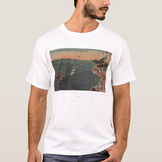 Miami, Florida - Ansicht des Fischens T-Shirt (Vorderseite)