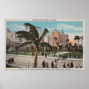 Miami, Florida - Ansicht von Bayfront Park u. Poster