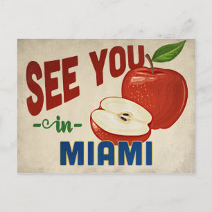 Miami Florida Apple - Vintage Travel Postkarte