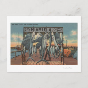 Miami, Florida - Aussicht auf Pier 5 mit Fisch Postkarte