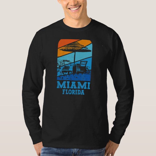 Miami Florida Beach Lounges T-Shirt (Vorderseite)