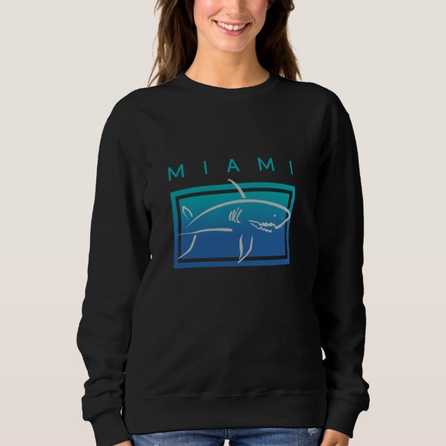Miami Florida Beach Shark Graphic Sweatshirt (Vorderseite)
