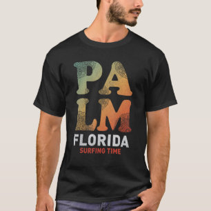 Miami Florida Beach Sommersurfing Time Palm and S T-Shirt