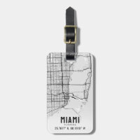 Miami, Florida City Map Topografie Gepäckmarke